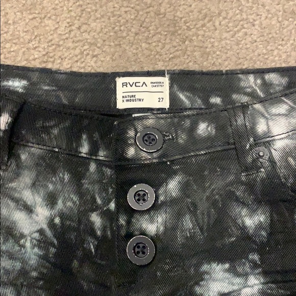 RVCA Mind Traveler Distressed Black Shorts - Picture 2 of 5